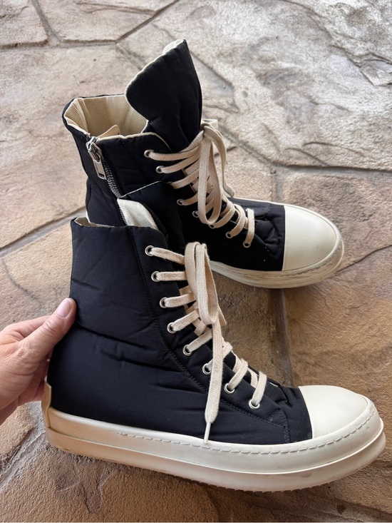 Rick Owens DRKSHDW Padded Ramones High Top Puffer Sneakers Black Milk EU 42 US 9 main image 5